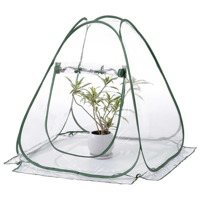 Portátil plegable Mini transparente jardín planta flor cubierta tienda Mini invernaderos PVC cálido habitación jardín invernadero Pop Up al aire libre