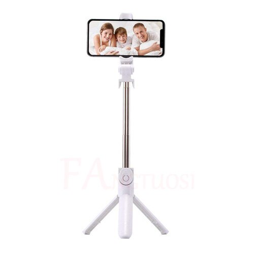 3 in 1 Handheld Bluetooth Selfie Stick Voor iPhone X 8 7 6s plus Draadloze Afstandsbediening Sluiter Monopod Draagbare uitschuifbare Mini Statief: WHITE