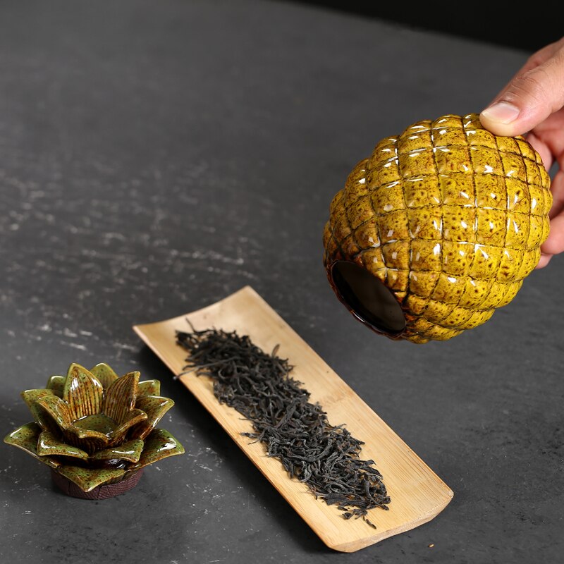 Jia-gui luo ananas te dåser keramisk forseglet opbevaring dåse te dåser pu'er te emballage æske te æske  d067