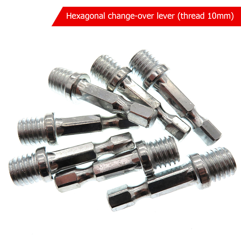 M10/M14 Hexagon Rod Adapter Thread Connecting Rod Adapter Replacement Disc Polishing Grinder Connect Converter Drill Chuck Tools