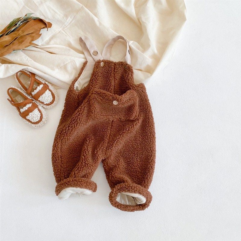 Pantalon d&#39;hiver épais en cachemire pour bébé, garçon et fille, combinaison en cachemire, vêtements pour bébé de 9 mois à 3 ans: brown / 12M