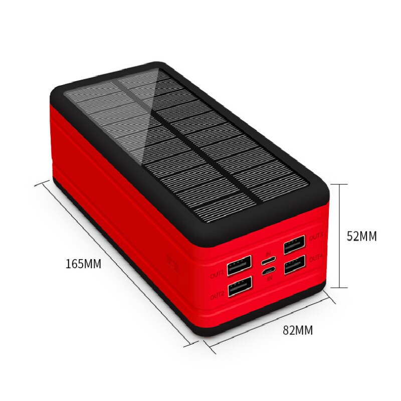Banco de energía Solar inalámbrico, cargador de teléfono portátil de 99000mAh, 4USB, batería externa de gran capacidad para exteriores, para IPhone, Samsung y Xiaomi