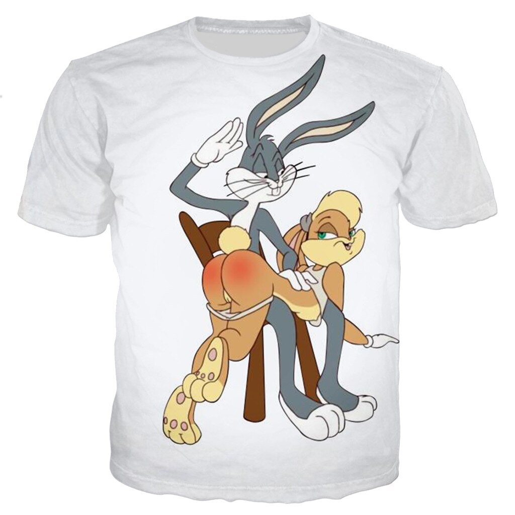 Dibujo bad bunny conejo men/women cool 3D printed t-shirts casual style tshirt streetwear tops: XL