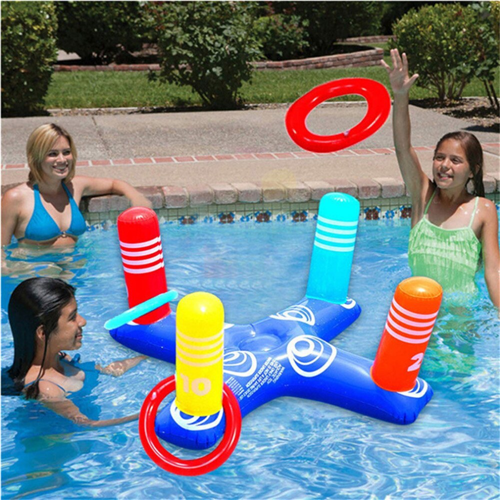 Opblaasbare Ring Gooien Beentje Zwemmen Ring Toss Pool Game Toy Kids Volwassenen Outdoor Zwembad Beach Fun Zomer Water Speelgoed