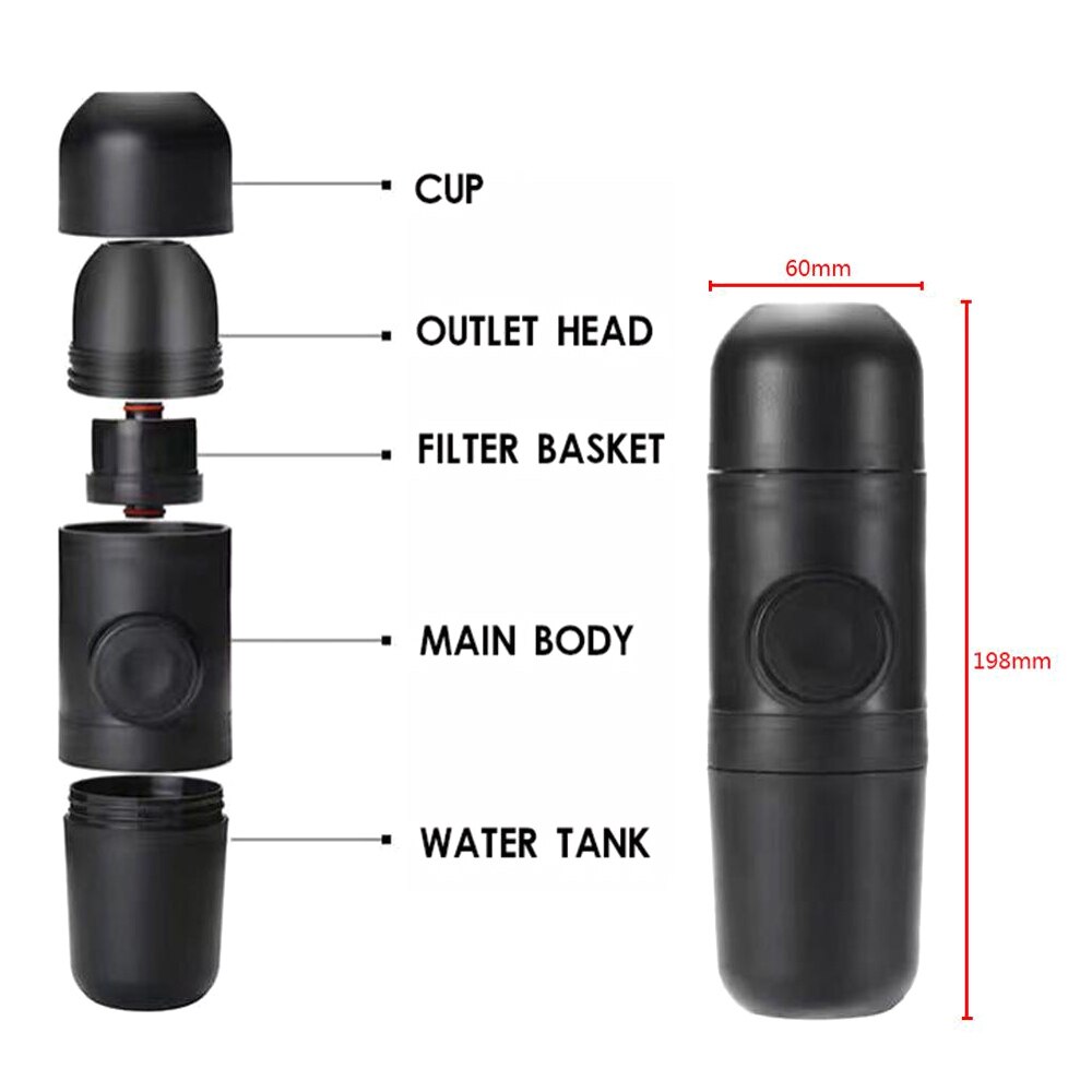 70ML Manual Coffee Machine Hand Pressure Espresso Machine Cup Mini Hand-Press Espresso Portable Coffee Maker Coffee Utensils