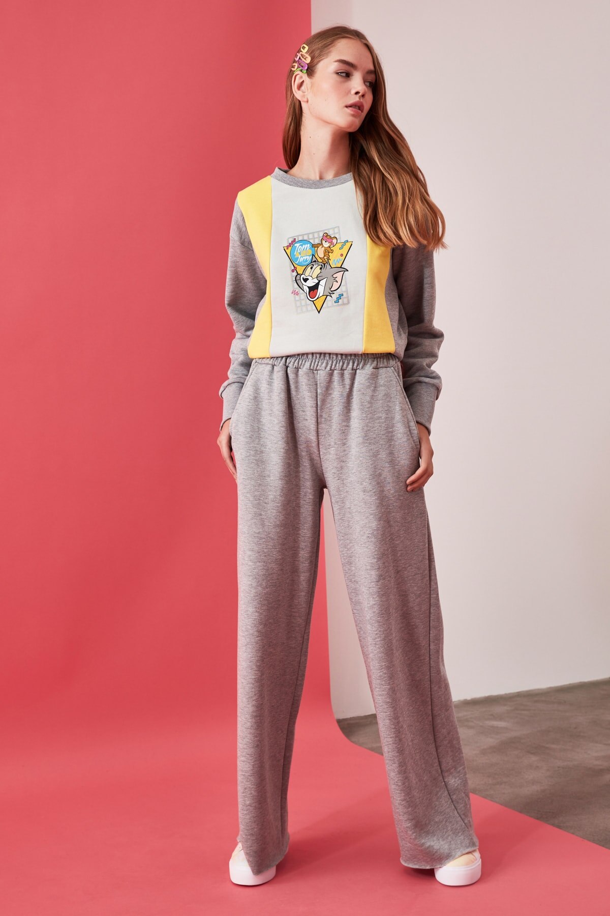 Trendyol Wijde Pijpen Gebreide Joggingbroek TWOAW21EA0072: S