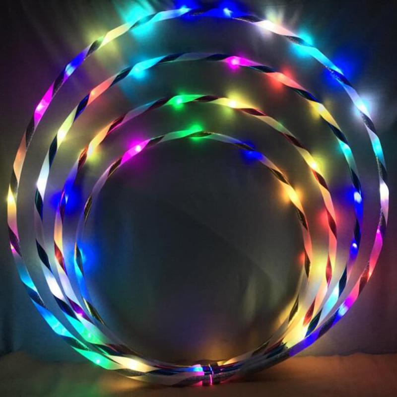 LED Lighting Sport Hoops Color Changing Rechargable Fitness Hoop Loose Weight Hoop Yoga Circle Fitness Training Equipments