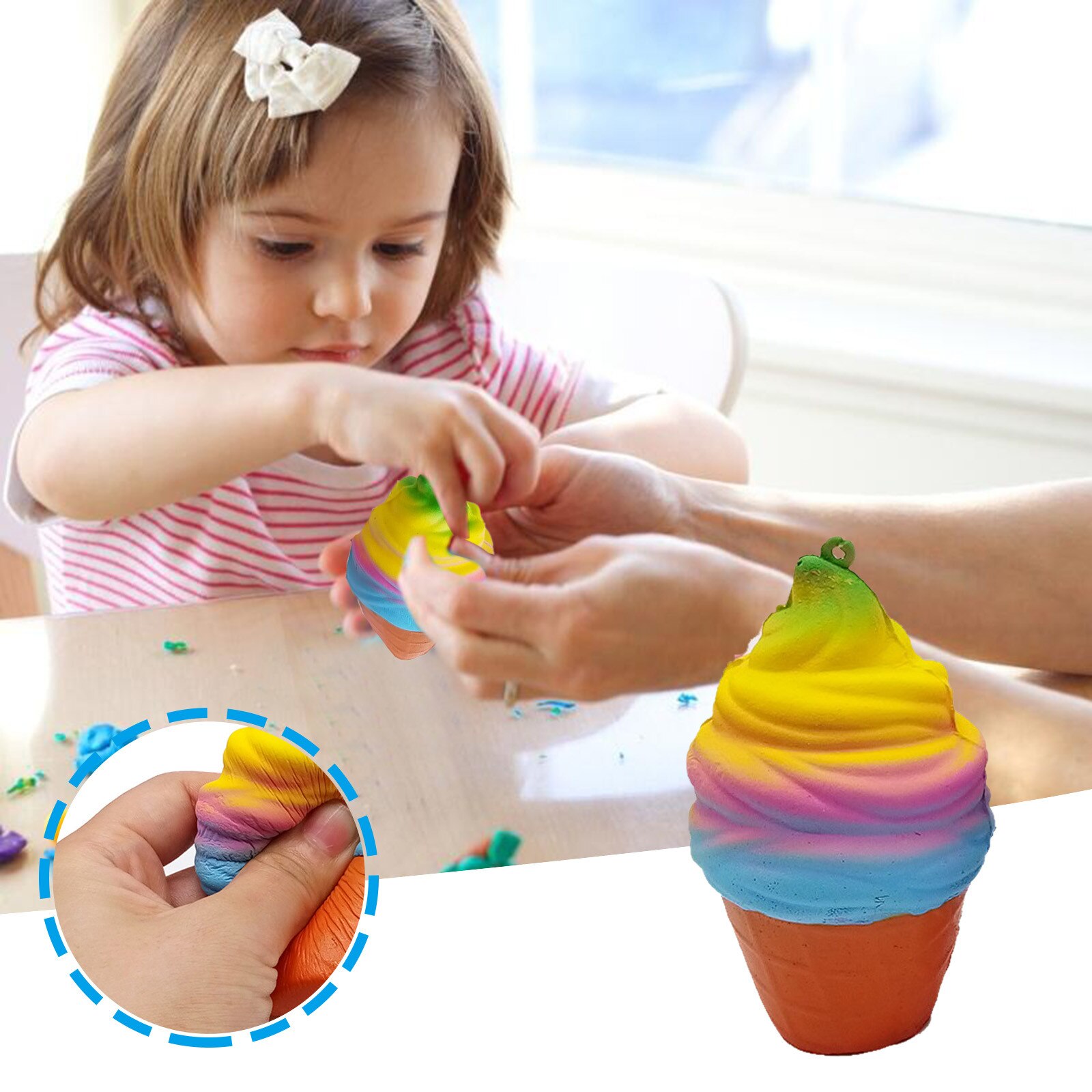 erwachsene freundlicher Zappeln Spielzeug Antistress-Squishy Spielzeug Duftenden Regenbogen Fudge Eis Squish Langsam steigend Dekompression Spielzeug