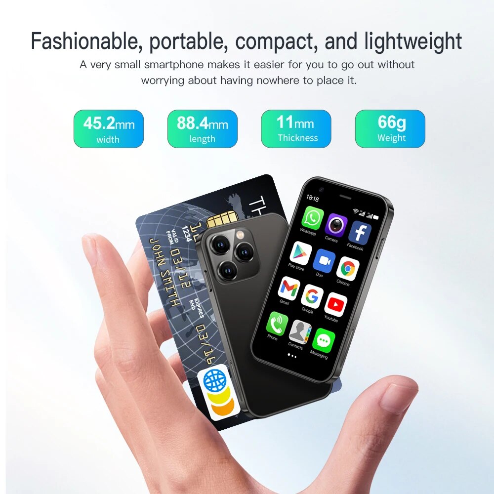 2024 SERVO Kleines Smartphone 3,0-Zoll-Anzeige Dual SIM 3G WCDMA Android 8.1 OS 2 GB + 16 GB GPS WIFI Tragbares Mini-praktisch Niedriger Preis