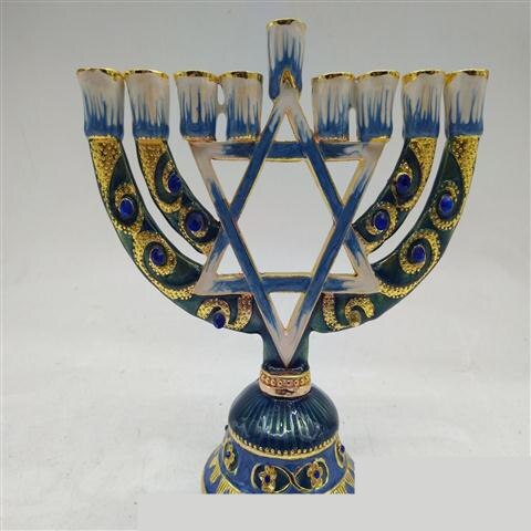 Chandelier jérusalem Menorah 9 Branches bougeoirs alliage décor à la maison Menorah: 3