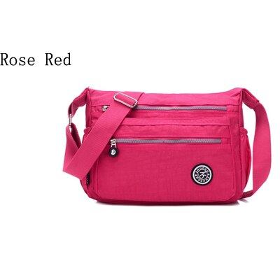 Frauen Bote Taschen Mini Damen Nylon Handtaschen Schulter Tasche Für Frauen Tote Handtasche Bolsas Feminina Umhängetaschen: Rose rot