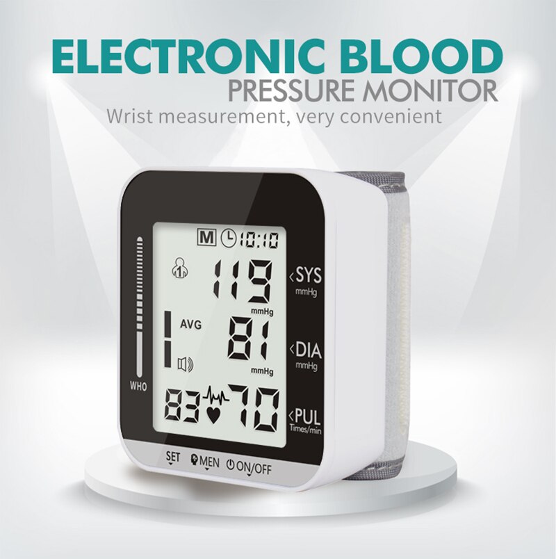 Smart Watch Blood Pressure Monitoring Electronic Wrist Pulse Sphygmomanometer Digital BP Monitor Detector for Healthcare