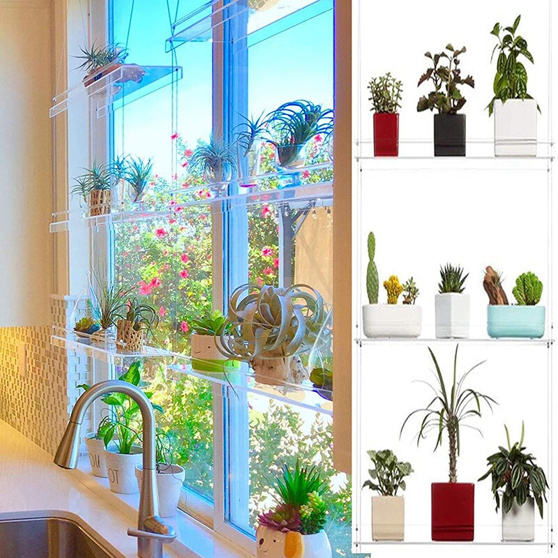 Étagère à plantes suspendue par fenêtre, support décoratif pour Pot de fleurs, pour jardin, rangement intérieur, RERI889