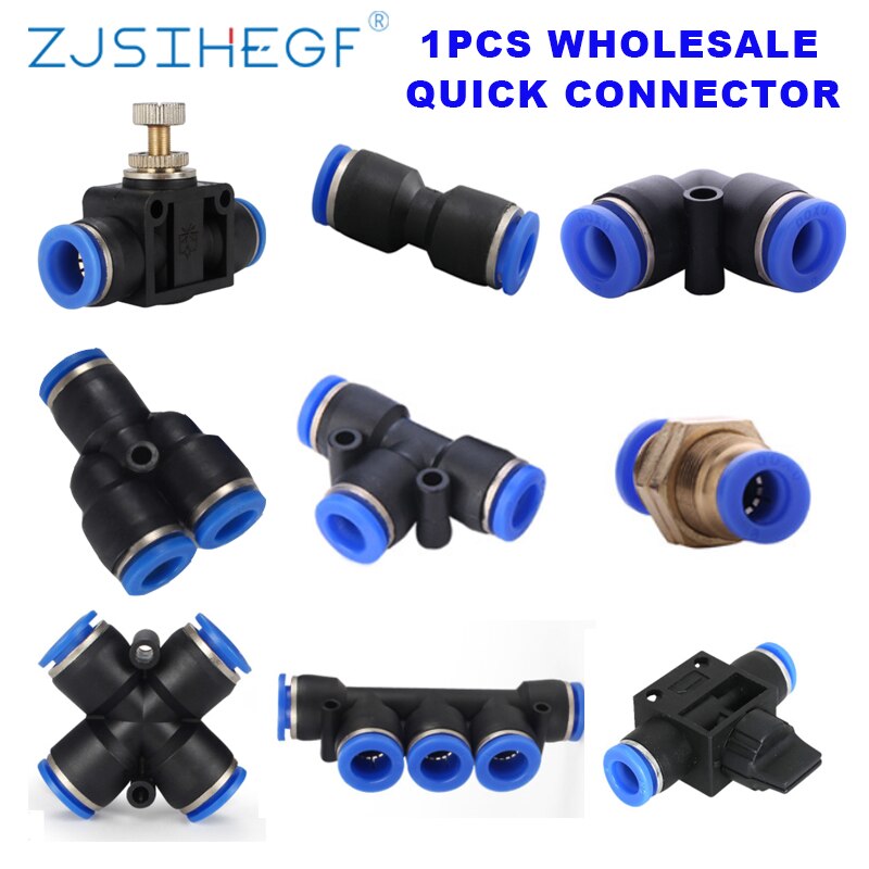 1Stck T/Y/L/Gerade Typ PU/PV/PY/PE/PM/PZA/PK/HVFF/Pneumatische Armaturen Für Luft/Wasser Schlauch Rohr Stecker 4/6/8/10/12/14/16mm
