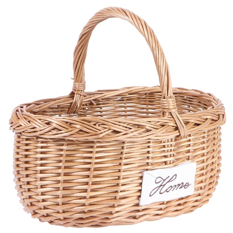 1Pc Tote Basket Picnic Basket Weaving Basket Willow Weaving Basket Portable Outdoor Fruit Storage Holder: 1