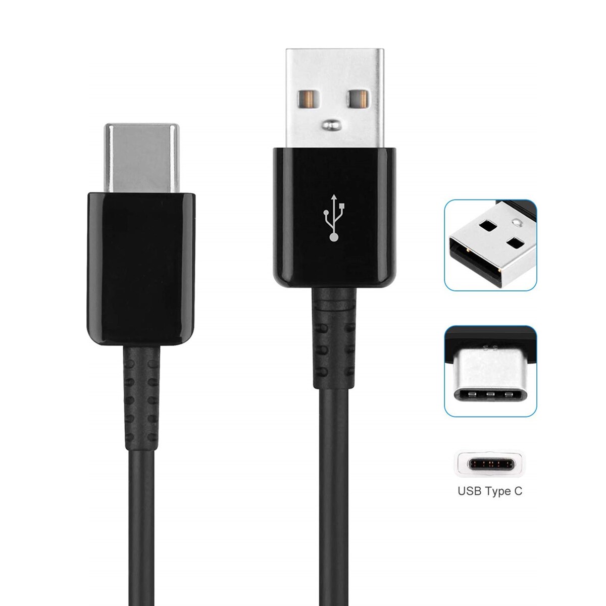 Usb typ c laddkabel för samsung galaxy  s8 s9 a8 a80 a50 a5 a7 1/2/3 meter lång mobiltelefon laddare korta sladdar
