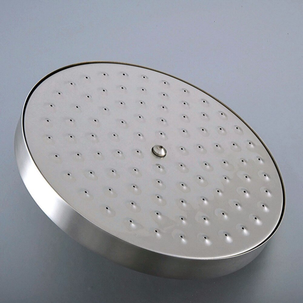 Okrągła głowica prysznicowa opady deszczu głowica prysznicowa natrysk z deszczownicą słuchawka prysznicowa matowy nikiel akcesoria łazienkowe: prysznic głowa C