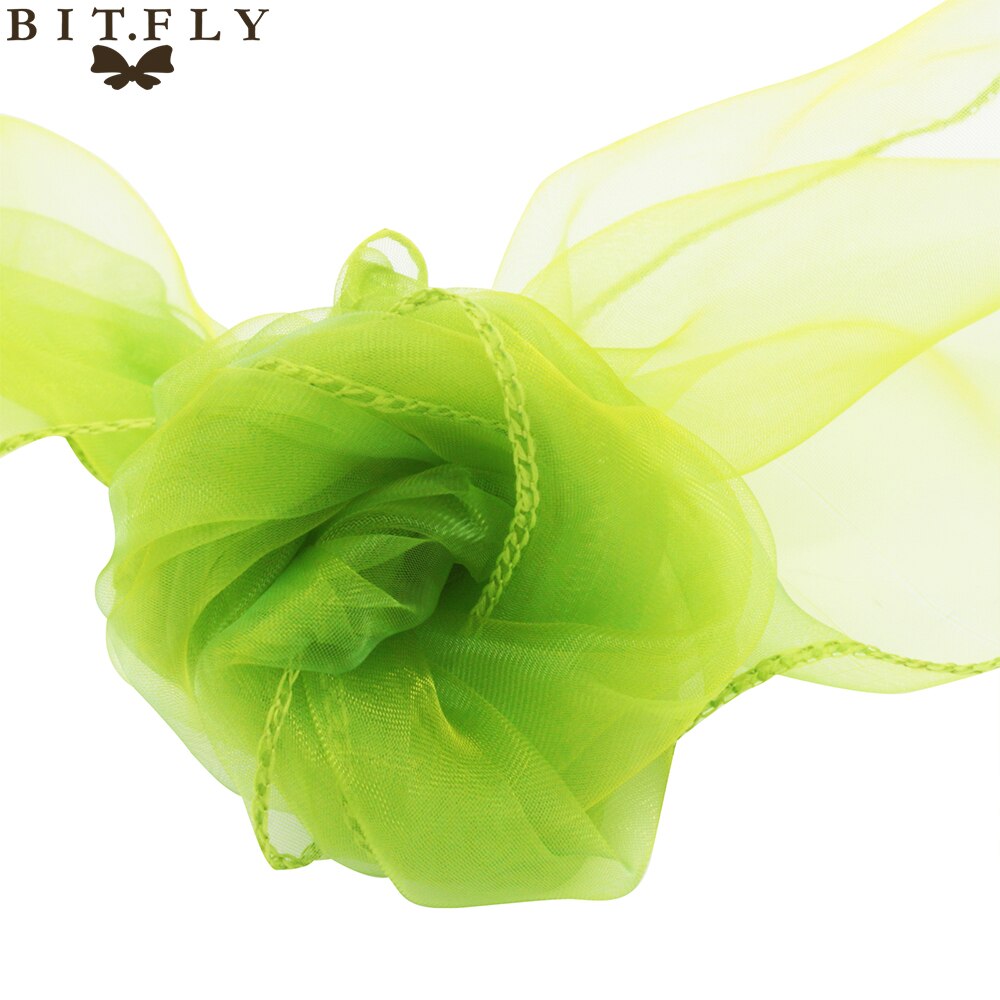 18cm*275cm Wedding and events Organza Chair Sashes Bow chair Covers for Christmas Party Banquet Decorations Home Textiles gold: grass green
