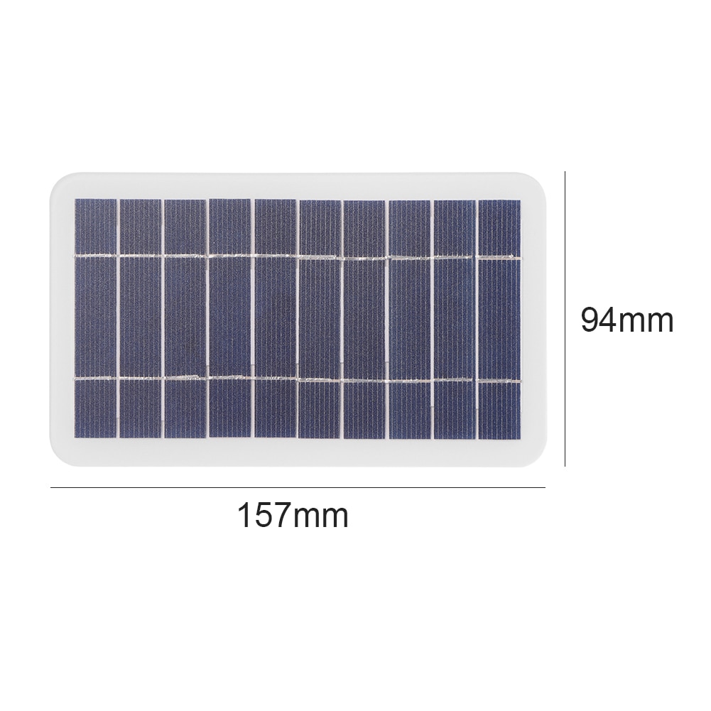 Panel Solar USB de alta potencia para exteriores, cargador de batería de Banco de energía Solar de 5V y 400mA, 2W, resistente al agua, para teléfono móvil: 5V 2W