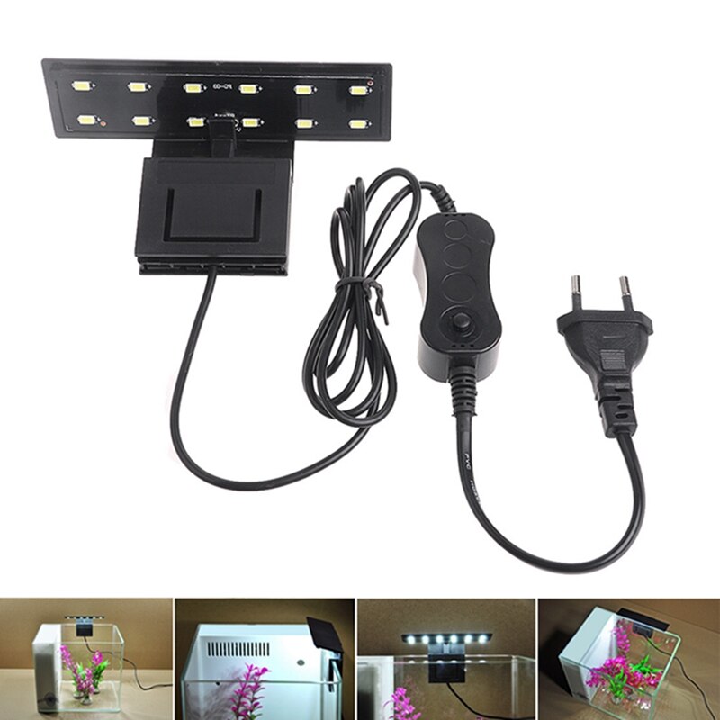 Aquarium 12 Led Verlichting Aquarium Klem Clip Water Plant Grow Wit Kleur Verlichting Eu ! Brand