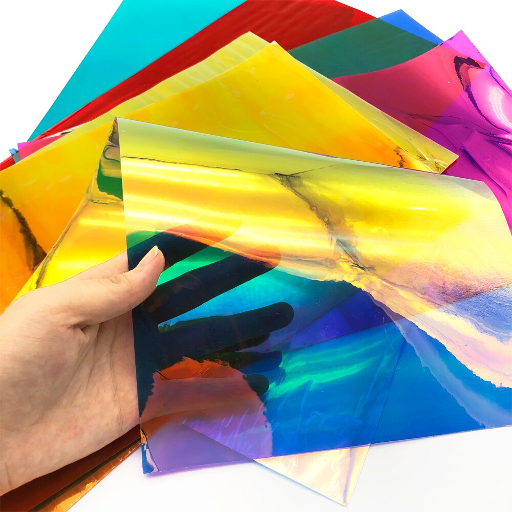 David accessoires 30x100 cm transparante PVC magische spiegel Multicolor Veranderende kleur PVC clear pvc vinyl holografische, 1Yc4441