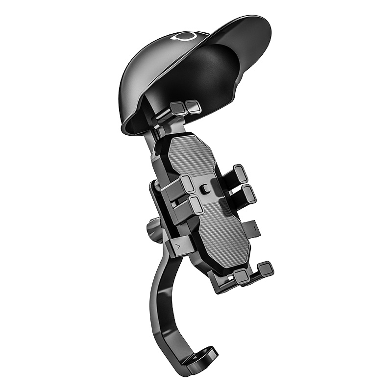 Soporte para casco de teléfono móvil con pulpo a prueba de lluvia para motocicleta, paraguas para bicicleta, soporte para teléfono, Mini sombrilla creativa, parasol: Negro