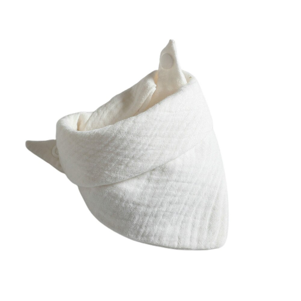 Bavaglini in mussola per bambini sciarpa a triangolo morbido cotone solido Saliva asciugamano ragazzi ragazze grembiule da alimentazione Bandana Drool neonato Burp vestiti: White