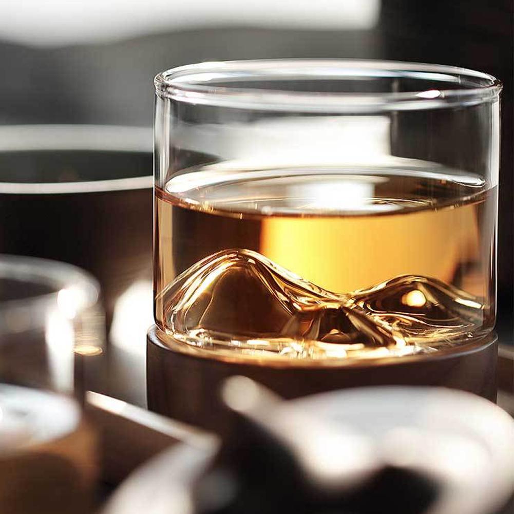 5oz bergs vinglas med träbotten whiskyglas japansk hushållstekopp