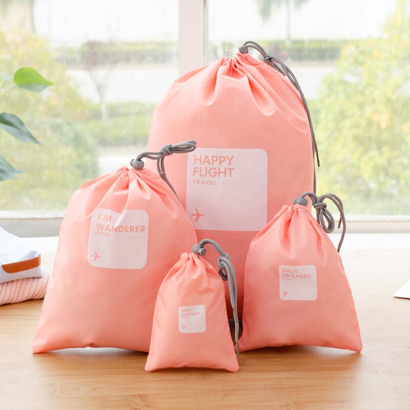 4 teile/los einstellen Reise Zubehör Männer und Frauen Kleidung Eingestuft Organisatoren Verpackung Taschen Schuhe Taschen Gepäck Tasche: Rosa