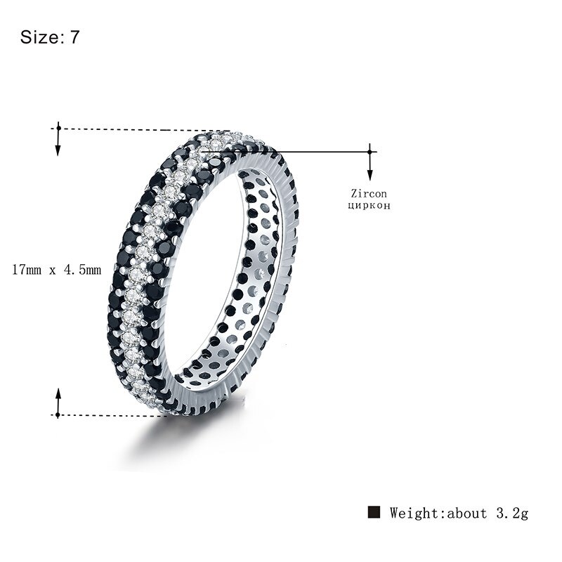 [Noir AWN] Vintage 925 bague en argent Sterling noir spinelle rond bagues de fiançailles pour les femmes bijoux en argent Sterling C443