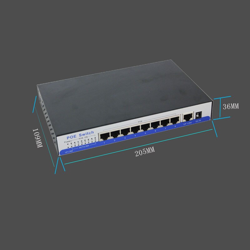 IEEE802.3af POE 8ch 10/100Mbps switch power over ethernet network rj45 lan hub switches poe 8 port supply cctv ip cameras