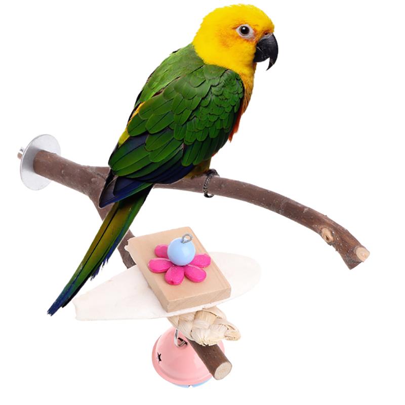 20cm Parrot Raw Wood Fork Tree Branch Stand Rack Toy Hamster Branch Perches For Bird Cage Pet Bird Wooden Parrot Stand