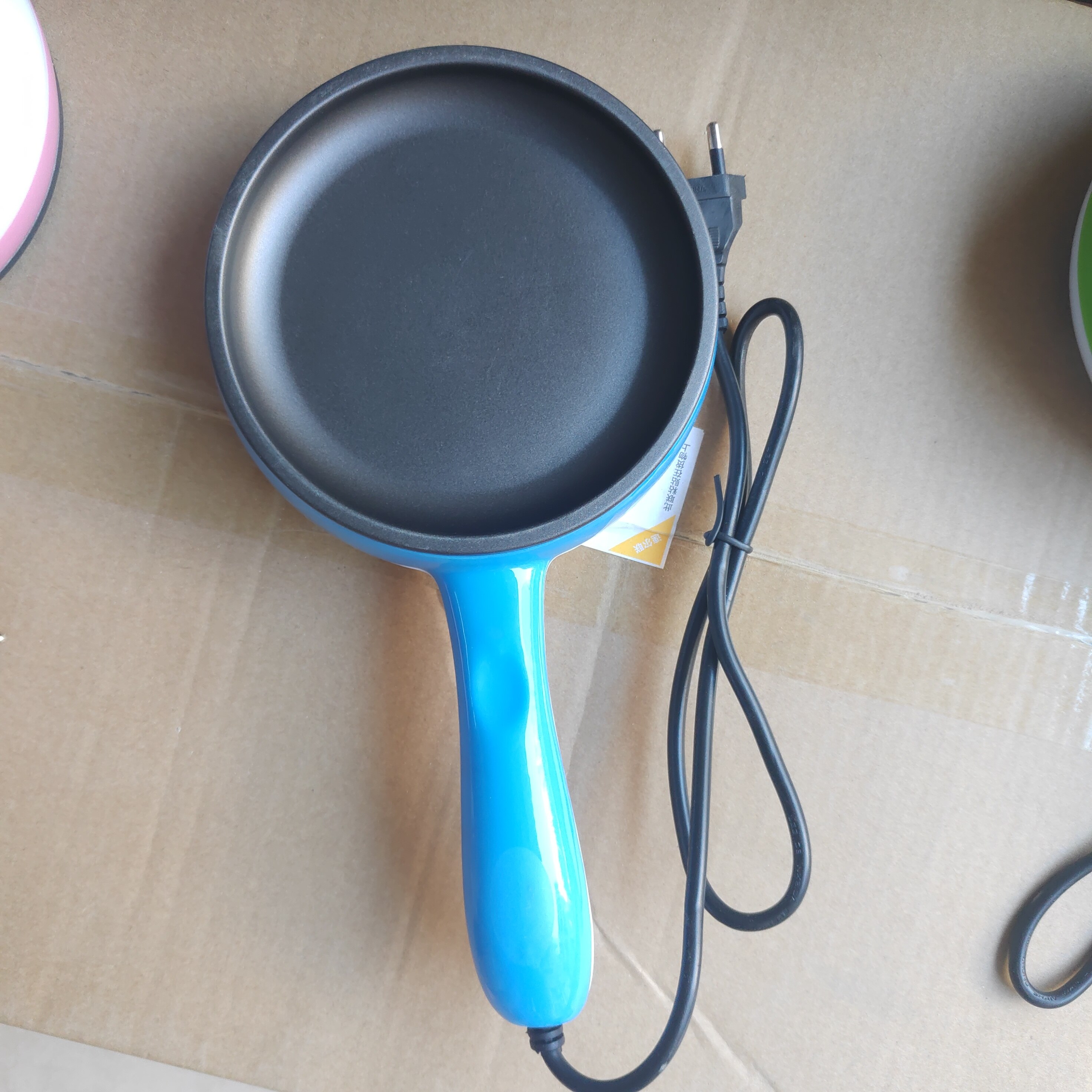 Multifunctionele Huishoudelijke Mini Ei Omelet Pannenkoek Gebakken Biefstuk Elektrische Koekenpan Non-stick Gekookt Eierkoker Stoomboot Eu Ons: Blue / EU