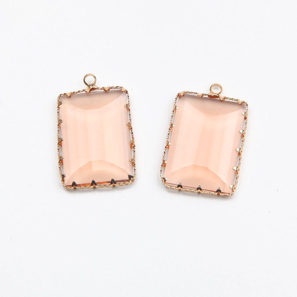 Rechthoek Facet Glas Bedels Voor Sieraden Maken Ketting Hangers Bevindingen Levert Diy Accessoires 19*26Mm