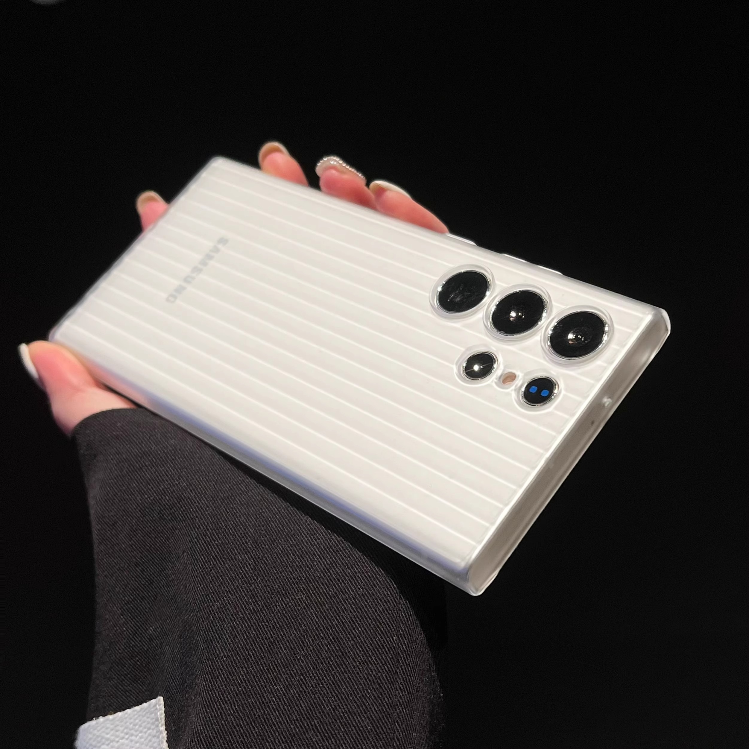 Ultra thin metal grating pattern phone case for Samsung Galaxy S23 Ultra S23+ Plus titanium gray shockproof matte hard cover