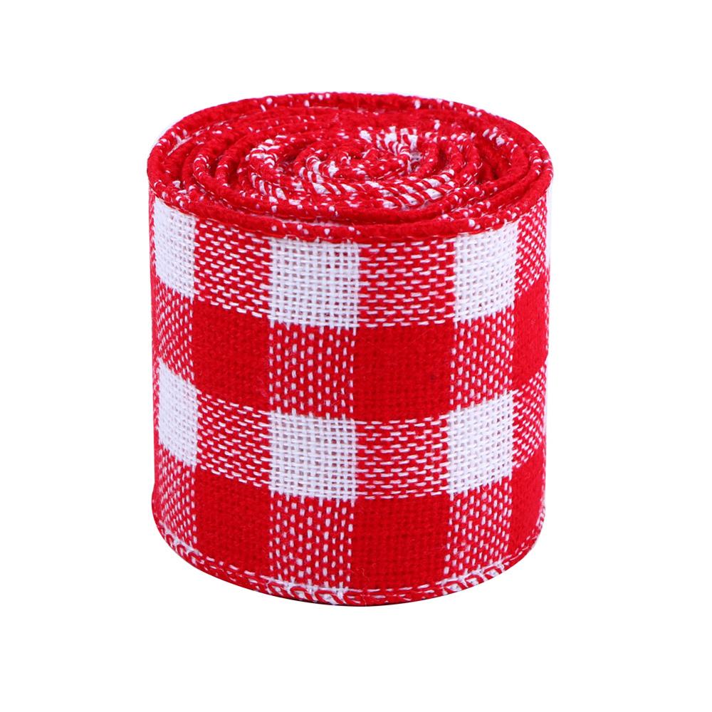 6m kerstversieringen, geruite linten, gingham lint voor kerstboomkrans, strikken, kerstcadeautjes voor het jaar navidad: Stijl f