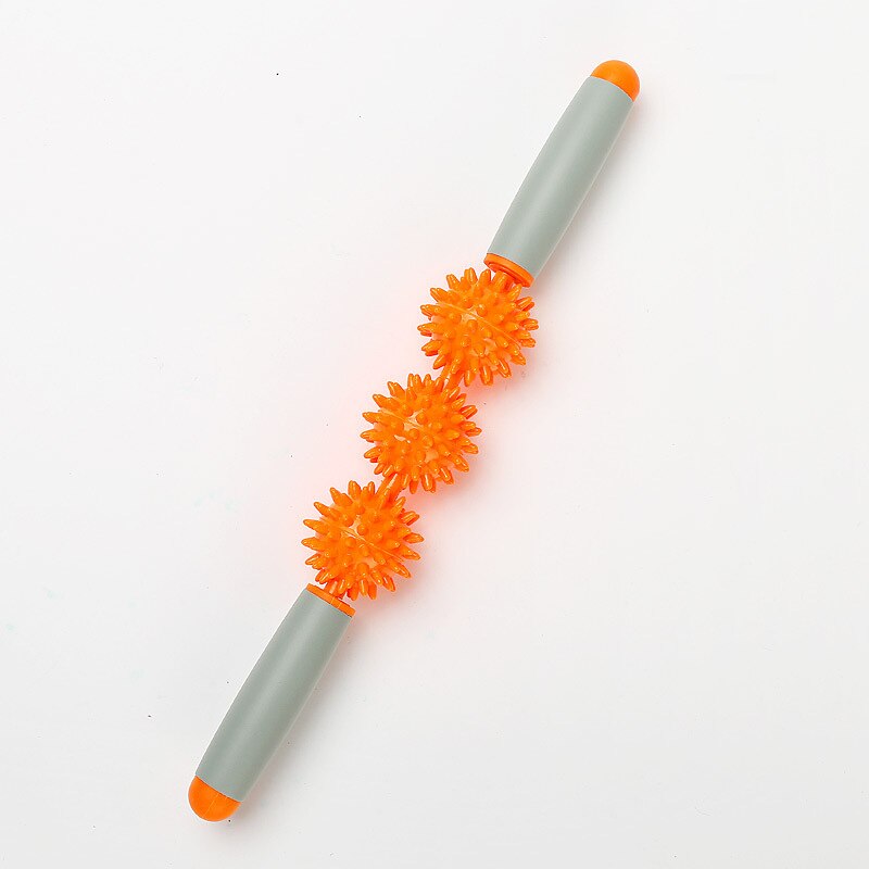 Muskelmassage roller stick body relax tool muskel roller sticks med 3 punkt spids kugle: Orange
