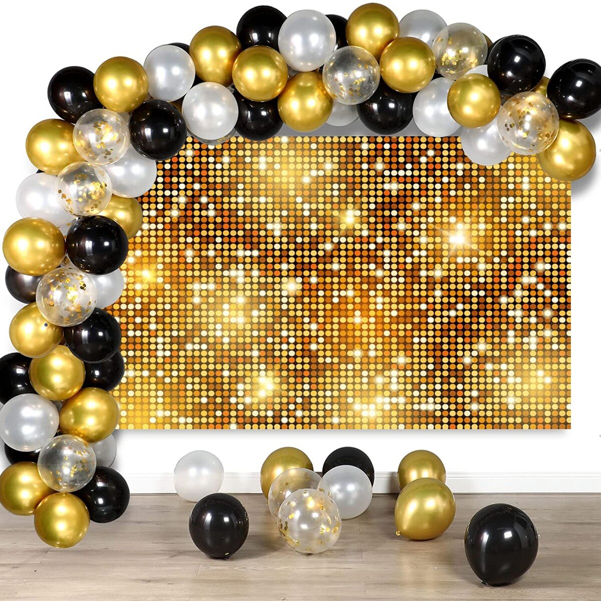 1.6M Bright Gold Glitter Birthday Party Background Baby Shower Wedding Decor Wall Backdrop Curtain Birthday Party Decoration