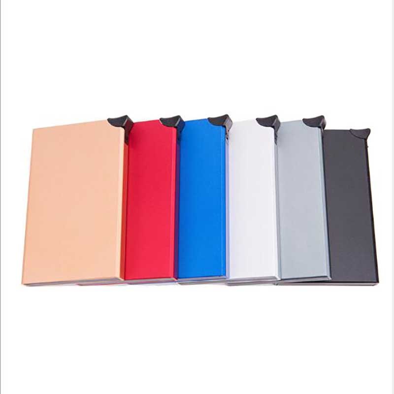 Automatische Credit ID Cardholder Aluminium Pop Up Brocking Card case Men Business Card Box Protect Metal Case Black Red