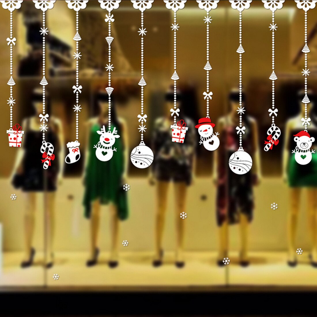 16 Styles Merry Christmas Window Glass PVC Wall Sticker DIY Snow Town Wall Stickers Year Home Decal Christmas Decoration: 13