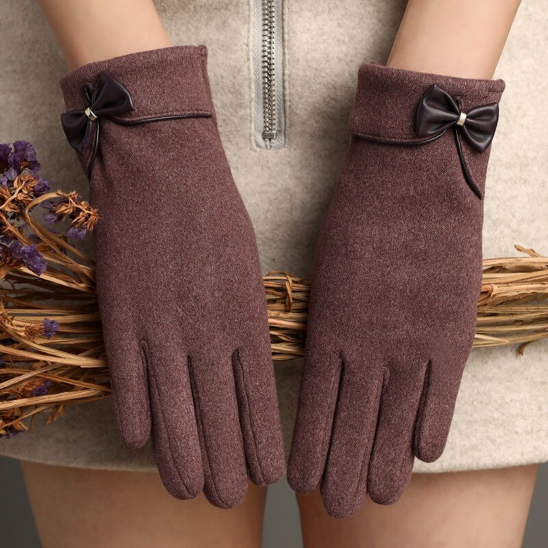 Guantes suaves y elásticos para mujer, manoplas suaves y elegantes que mantienen el calor en la pantalla táctil, con interior de terciopelo grueso, resistentes al viento, para ciclismo: purple