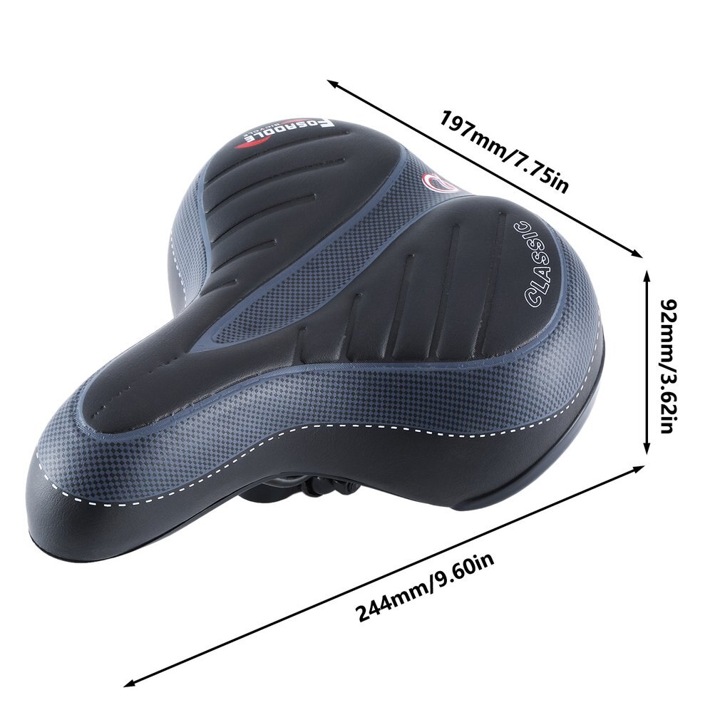 iBright Comfort Fietszadel Met Gelpads - Dames / Heren - Ventilerend - Zadelvering - Waterdicht - Gratis Zadelstrop - Zwart | iBright