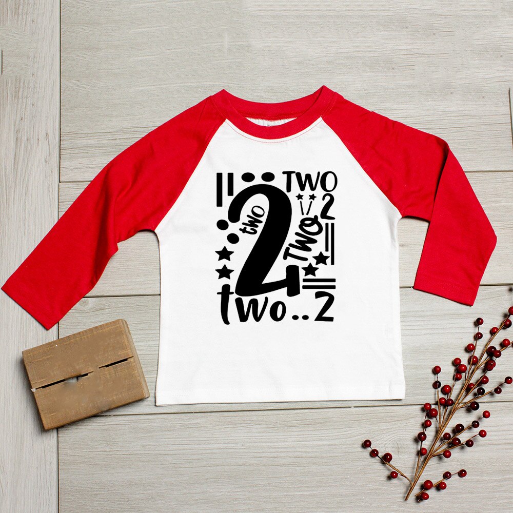 2nd Geburtstag Hemd Unisex Wilde und Zwei Geburtstag Hemd 2nd Geburtstag Junge Mädchen Party T-shirts Kinder T-shirts Kinder Langarm t: HM06-KRTRD- / 4T