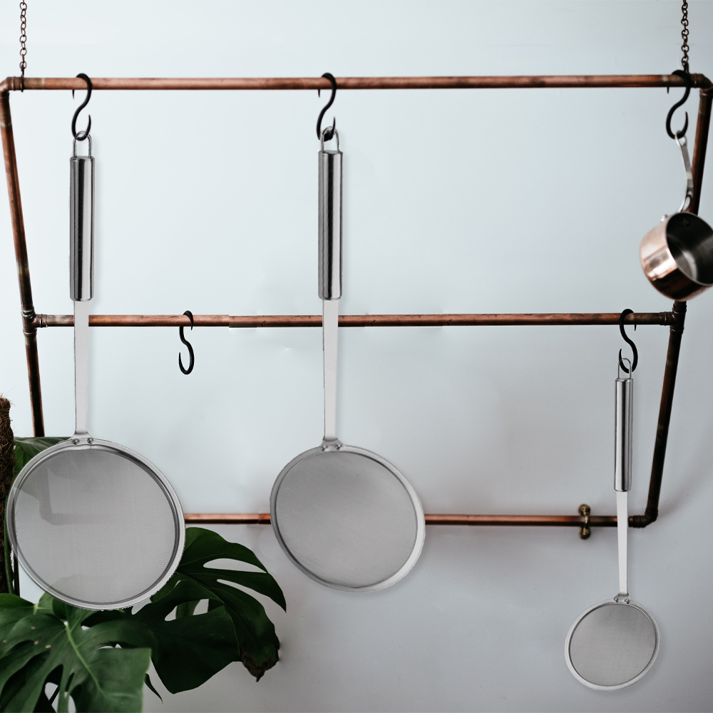 Stainless Steel Colander Spoon Fine Mesh Kitchen Skimmer Frying Cooking Accessories Vegetable Residue Mesh Colander Kitchen Tool