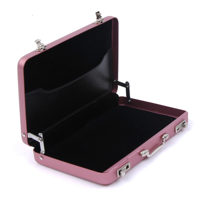 Rectangle Aluminum ID Credit Card Holder Storage Case Box Business Bank Card Holder Suitcase Shape Organizer