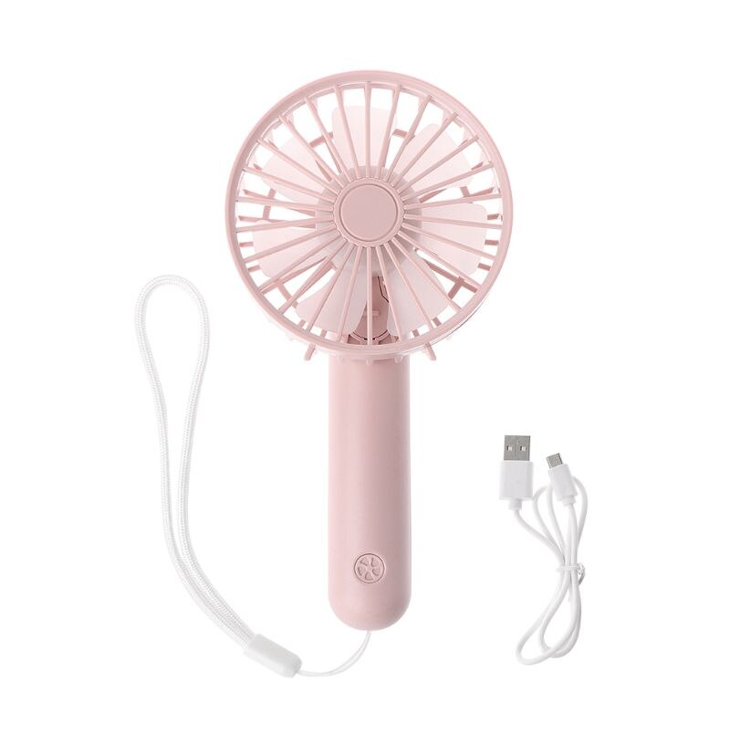 Foldable Hand Fans Battery Operated Rechargeable Handheld Mini Fan Electric Personal Fans Hand Bar Desktop Fan: Pink