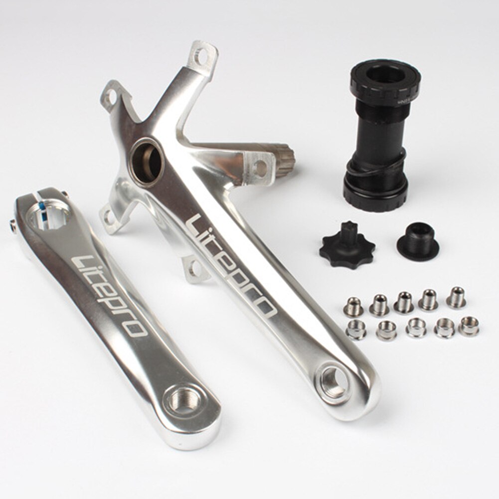 Lp Aluminium Vouwfiets Hollow Een Crank Arm Set 170Mm Bcd 130Mm Met Trapas Kit Voor Mtb bmx Racefiets Onderdelen