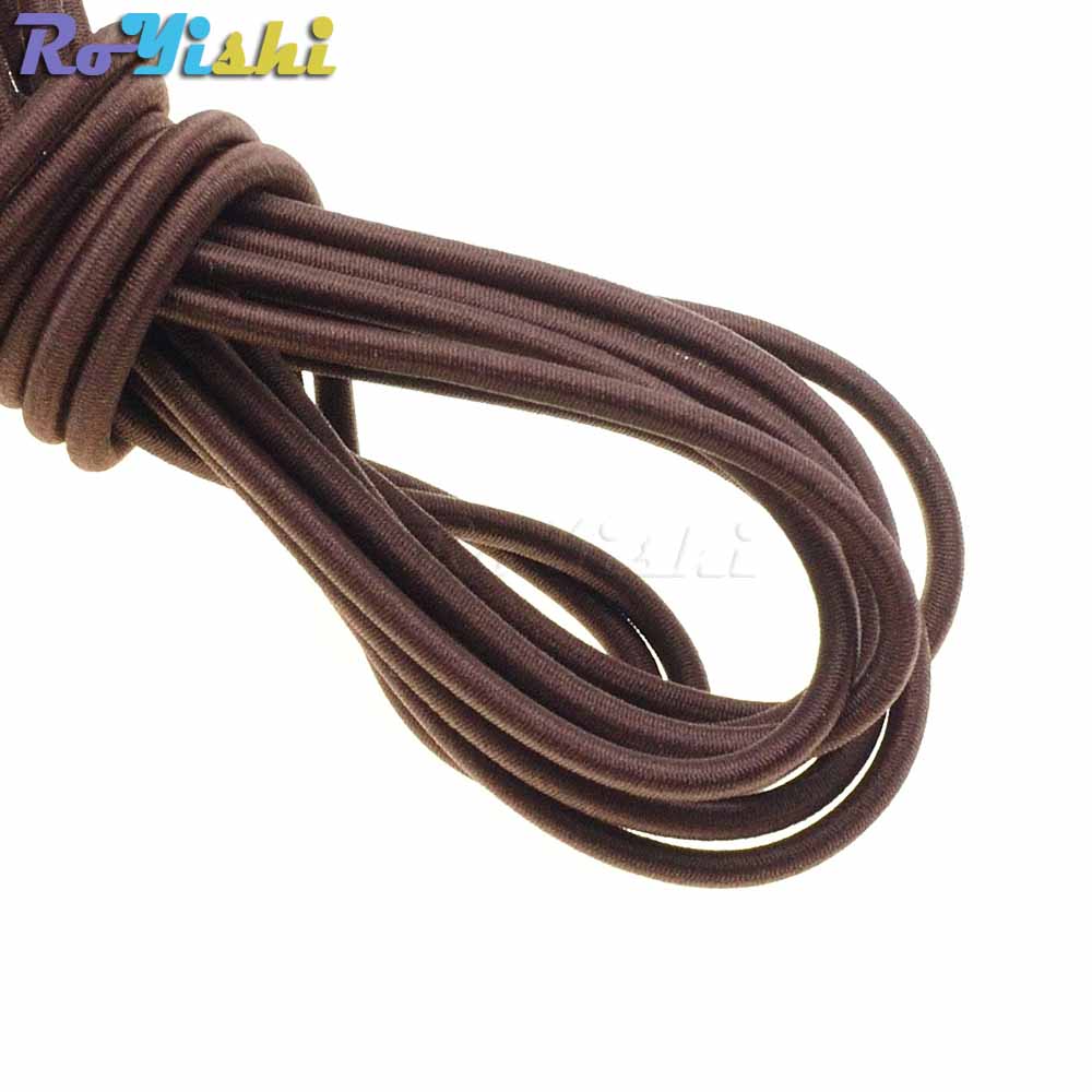 10 yards/pak kleurrijke diameter 3mm elastische touw bungee schokkoord rekkoord voor doe-het-zelf sieraden maken buitenachtergrond: Bruin