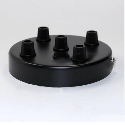 ASCELINA modern Multi ceiling rose pendant light ceiling canopy vintage ceiling plate base lamp light fixtures lampara de techo: 5 holes  black
