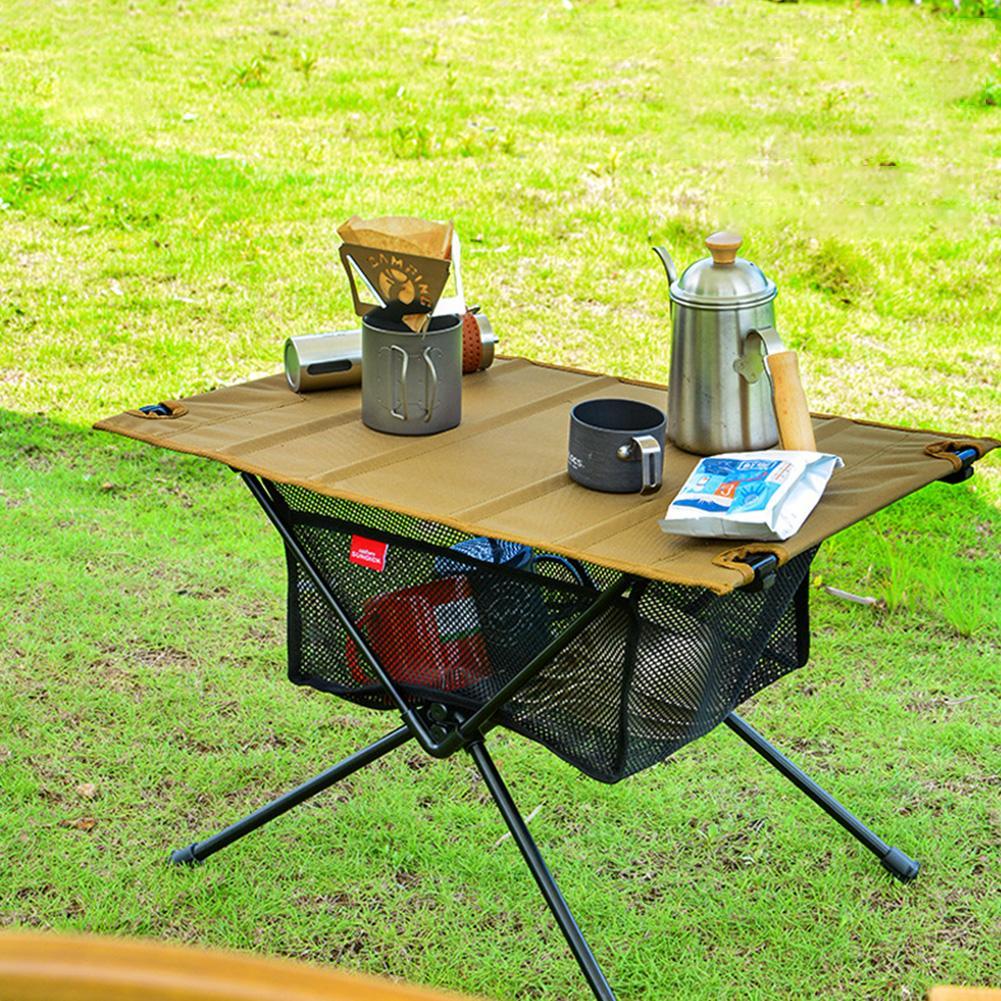 Portable Folding Table Storage Net Bag Mesh Outdoor Picnic Camping BBQ Kitchen Folding Table Shelf